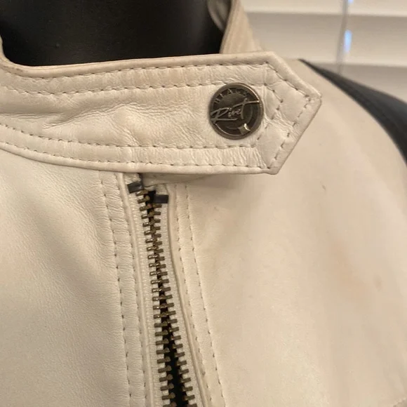 EUC Zip-up fitted leather jacket size Large - Picture 2 of 6